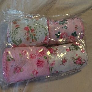 Floral Pink and White Decorative Ribbons SHABBY CHIC